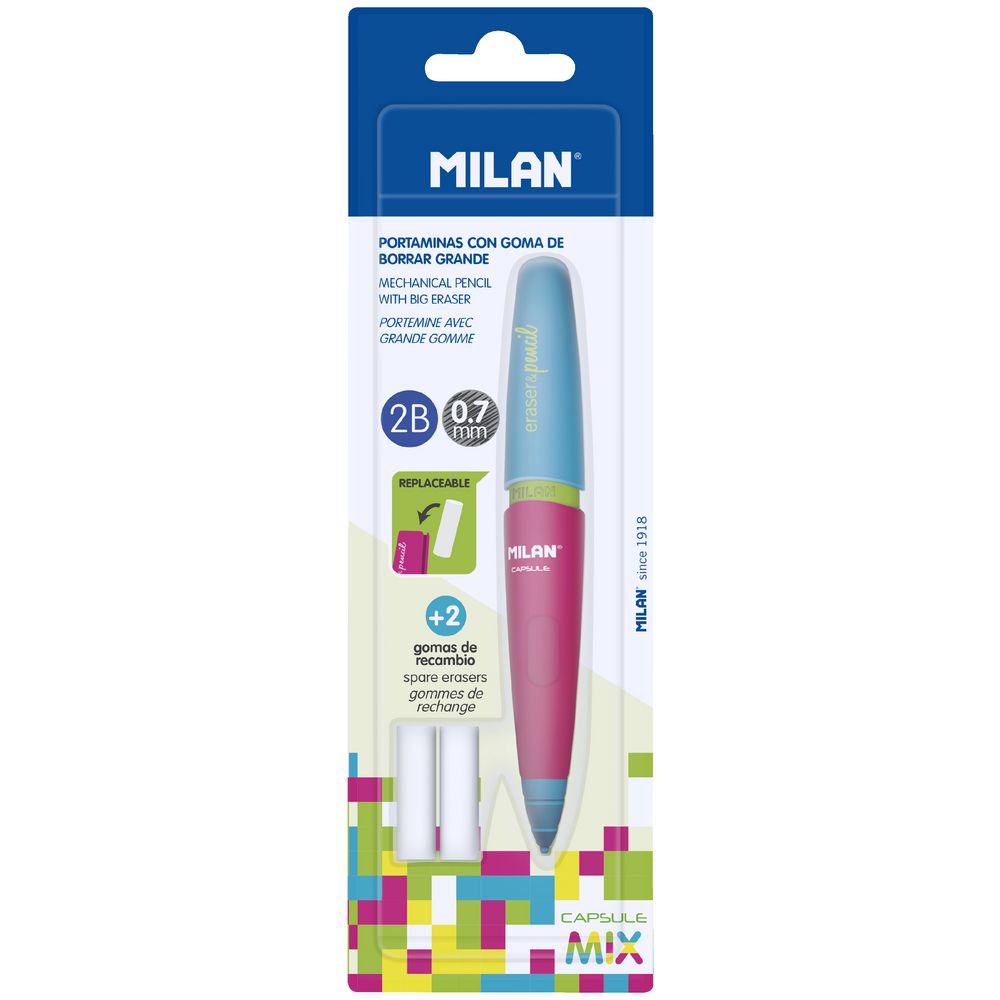 Milan Capsule Mix Mechanical Pencil and Erasers 0.7 Assorted