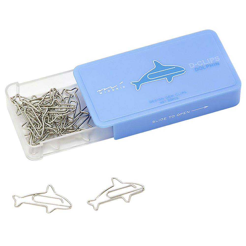 Midori D Paperclips Dolphin 30 Pack