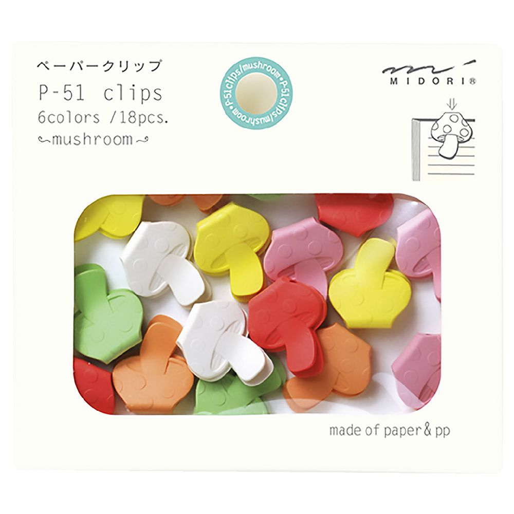 Midori P-51 Clips Mushroom 18 Pack