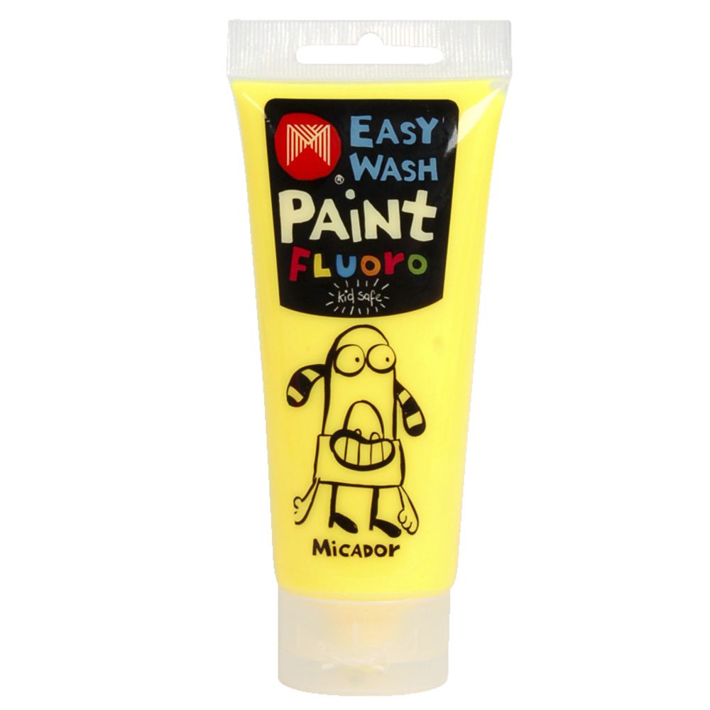 Micador Easy Wash Paint 120mL Fluoro Yellow