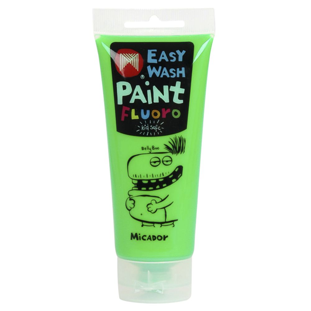 Micador Easy Wash Paint 120mL Fluoro Green