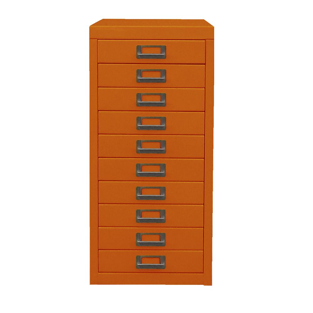 Spencer Limited Edition 10 Drawer Cabinet With Wheels Orange