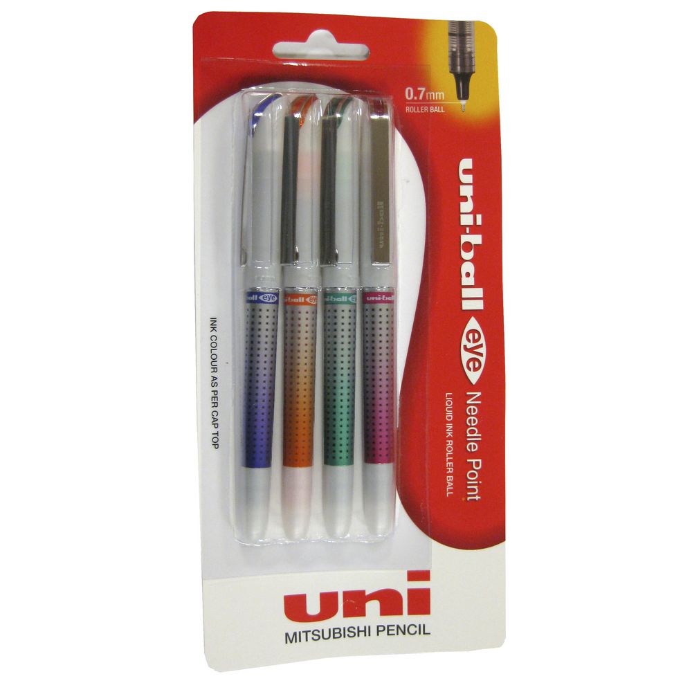 Uni-Ball Eye Needle Fine Rollerball Pens Fashion 4 Pack