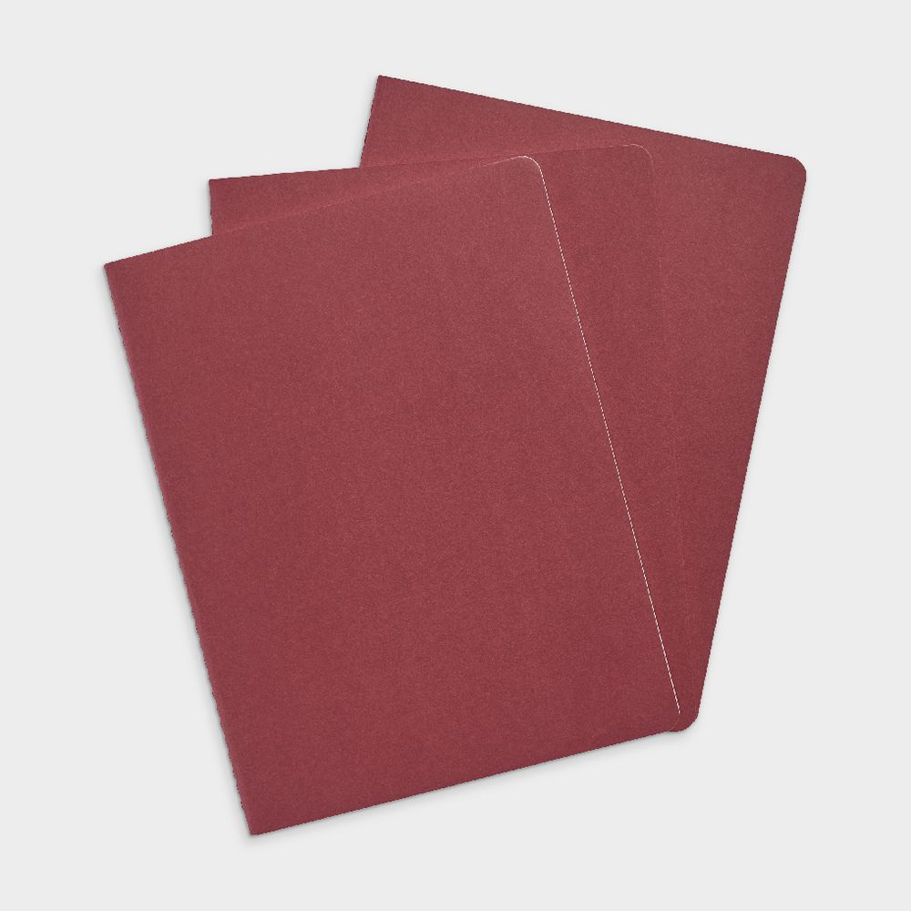 Moleskine Cahier Extra Large Notebook Ruled 3 Pack Red