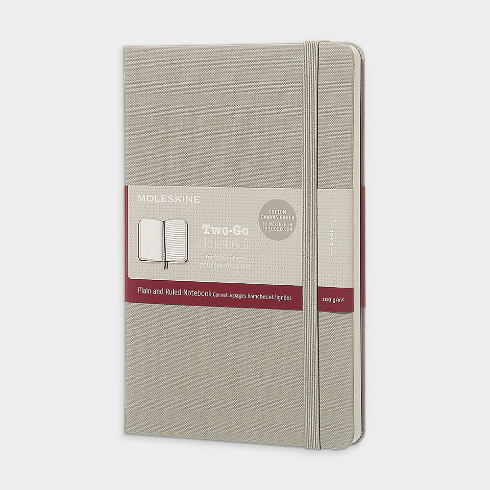 Moleskine Two-Go Medium Notebook Ruled/Plain Grey