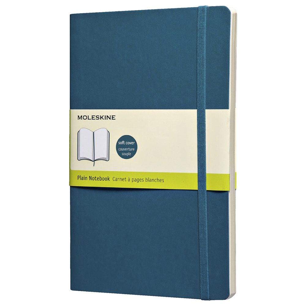 Moleskine Classic Plain Notebook 240 Page Large Blue