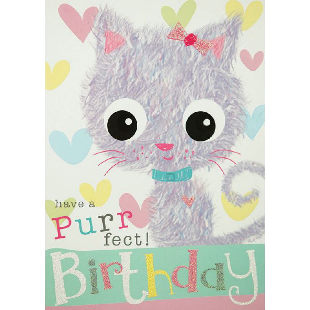 Card Couture Birthday Card Furry Cat
