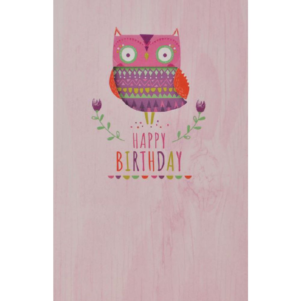 Card Couture Birthday Card Woodgrain Owl