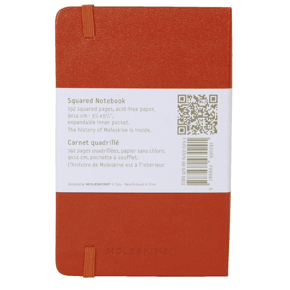 Moleskine Hard Cover Squared Notebook Red Officeworks