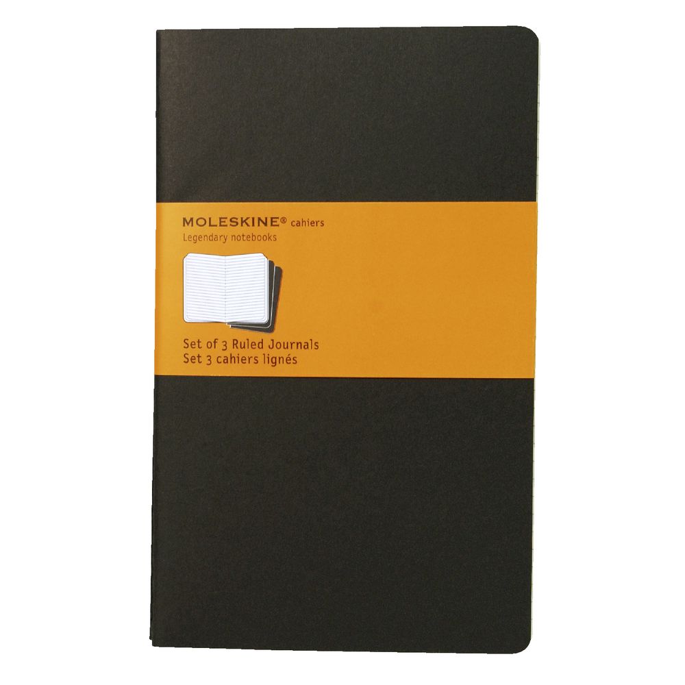 Moleskine Cahier Ruled Notebook Large Black 3 Pack Officeworks