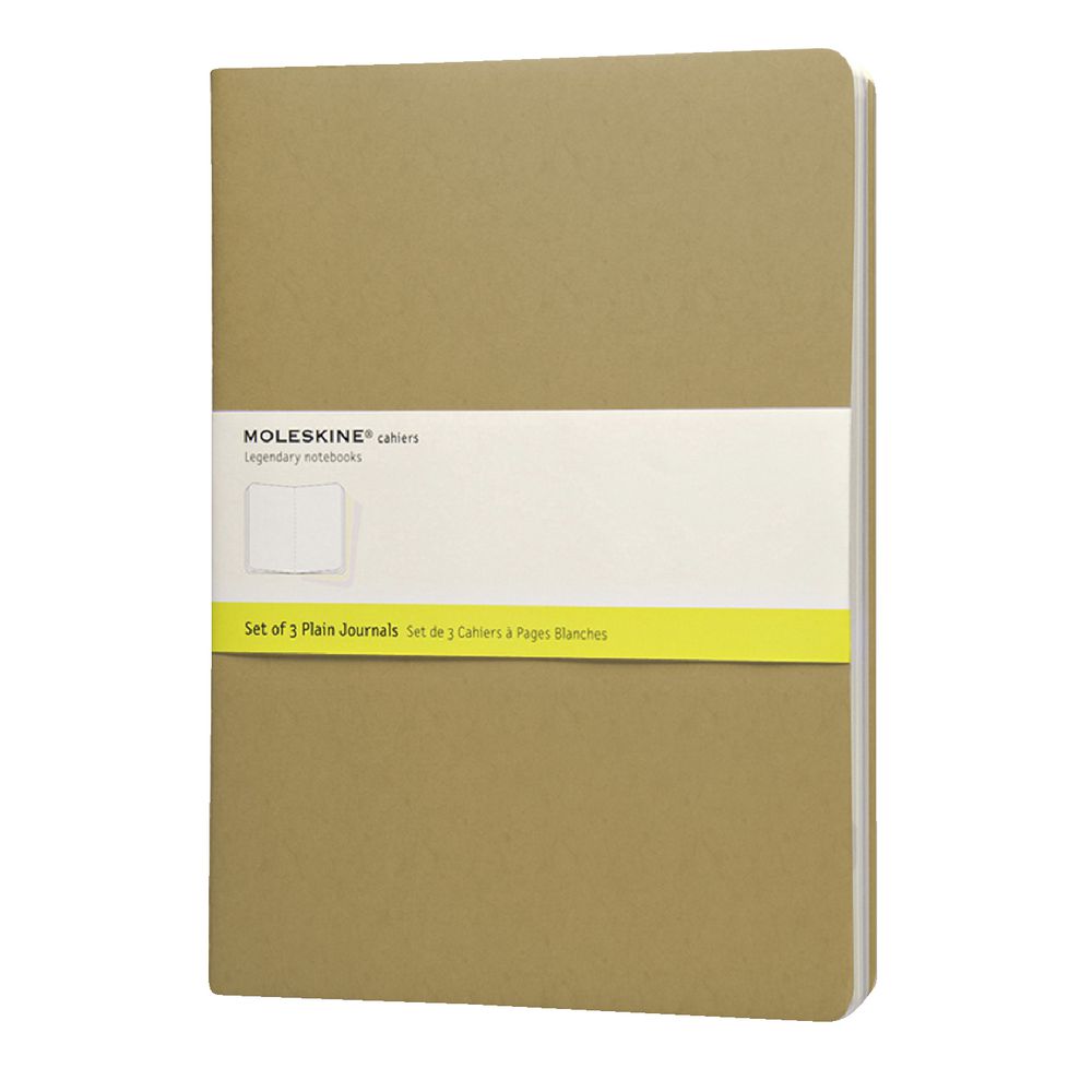 Moleskine Cahier Extra Large Notebook Plain Kraft 3 Pack