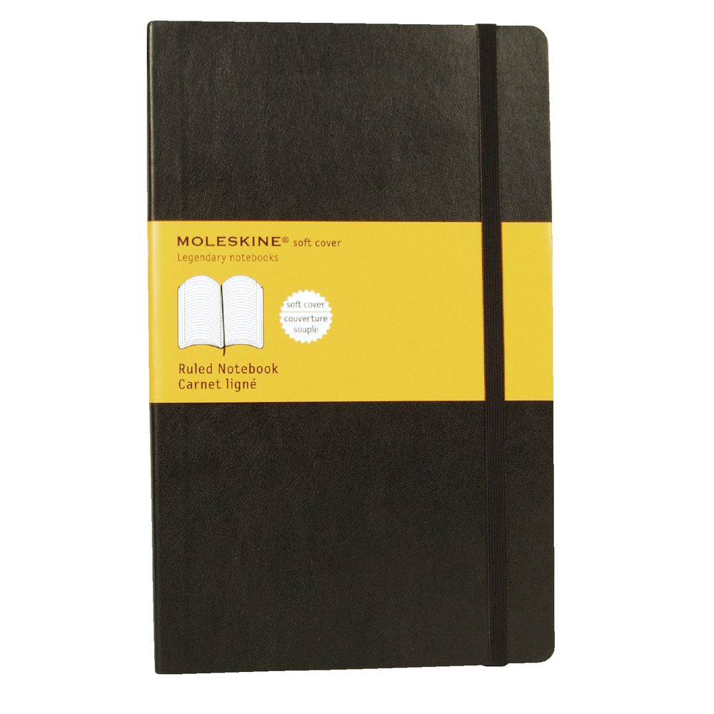 Moleskine Classic Soft Cover Ruled Large Notebook Black Officeworks