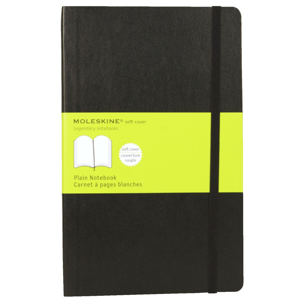 Moleskine Classic Soft Cover Plain Large Notebook Black Officeworks