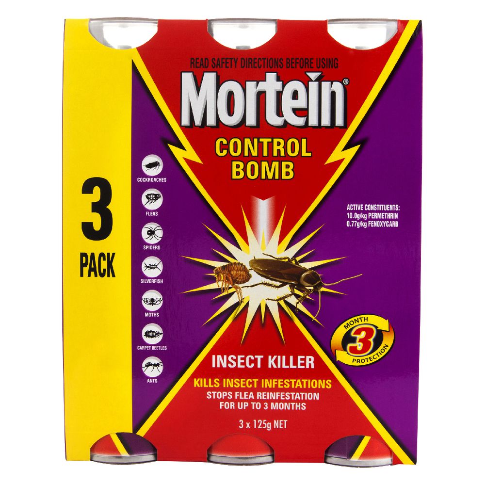 Mortein Insect Killer Control Bomb 125g 3 Pack Officeworks