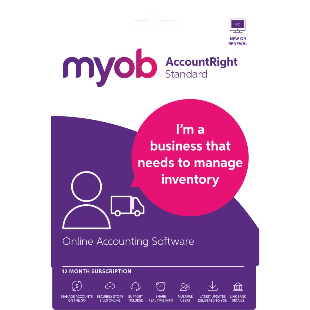 MYOB AccountRight Standard 1 PC 12 Months Download