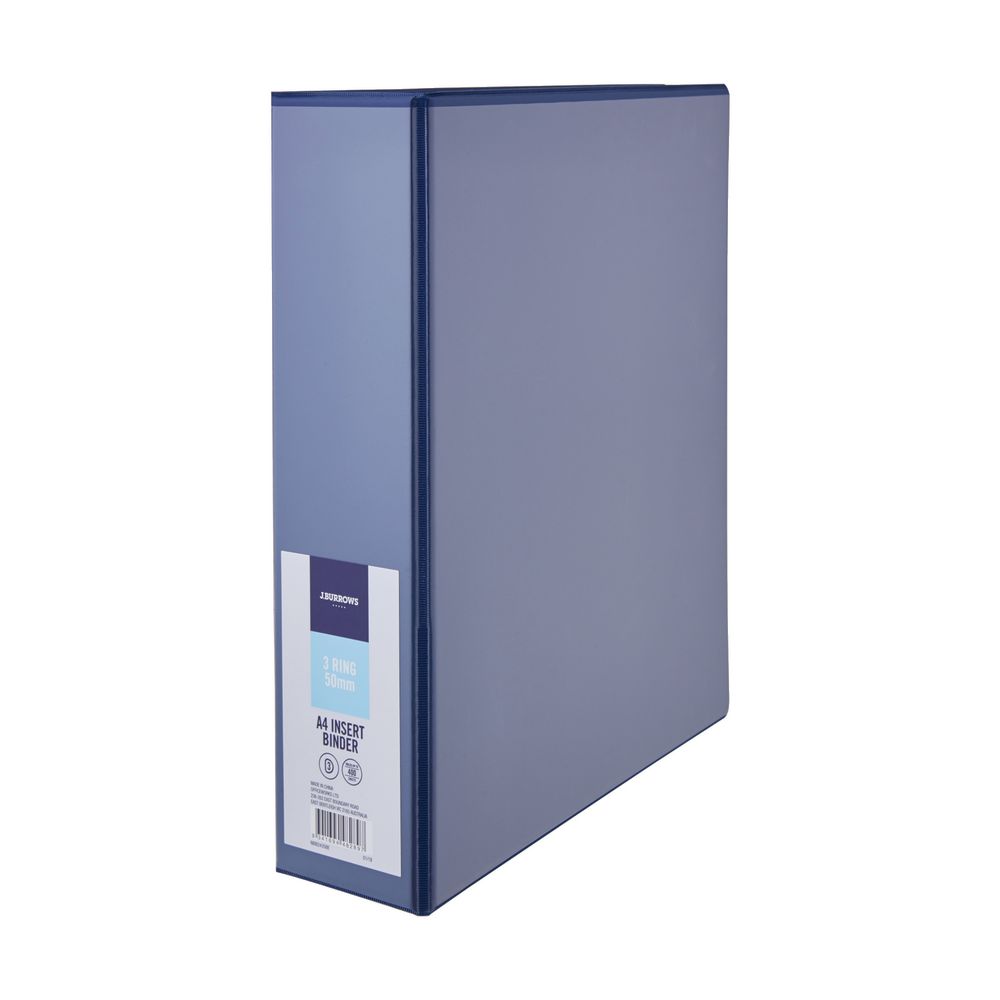 J.Burrows Insert Binder A4 3 DRing 50mm Blue 9341694482897 eBay