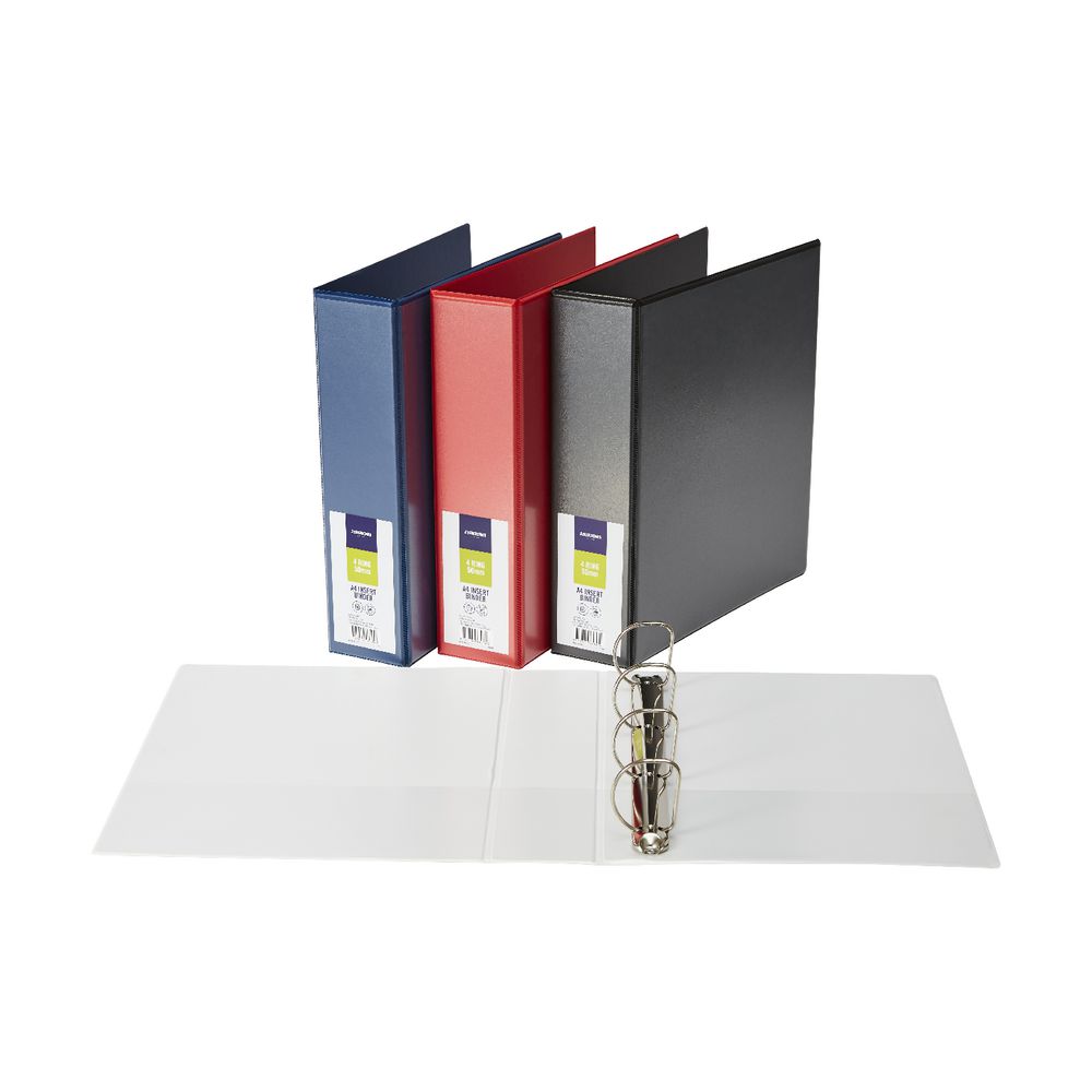 J.Burrows Insert Binder A4 4 DRing 50mm White eBay