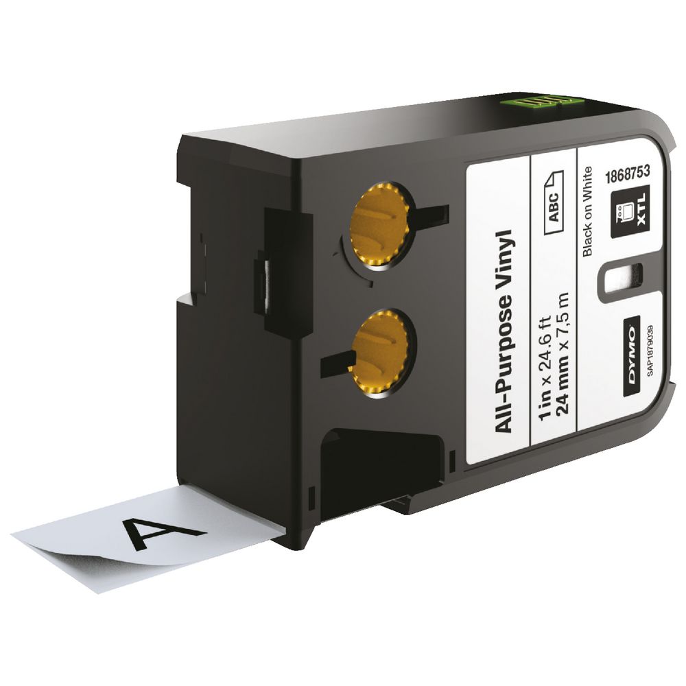 DYMO XTL Vinyl Label Tape 24mm Black on White