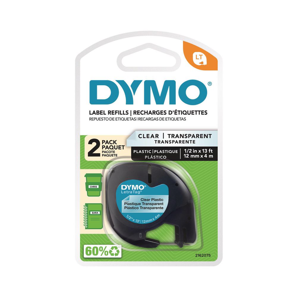 4-Pack Replace DYMO LetraTag Refills Clear Transparent Label Tape Compatible ...