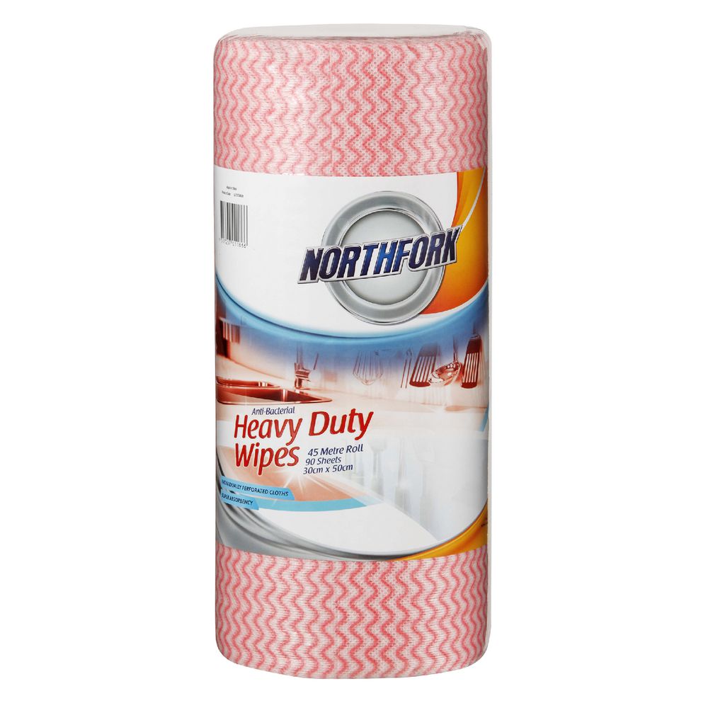 Northfork Antibacterial Cloths Red 90 Roll