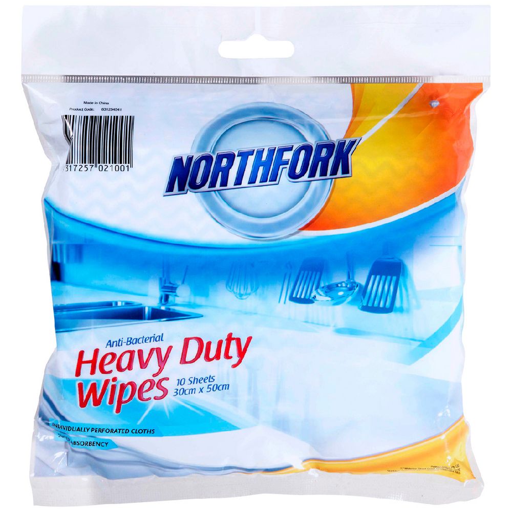 Northfork Antibacterial Cloths Blue 10 Pack