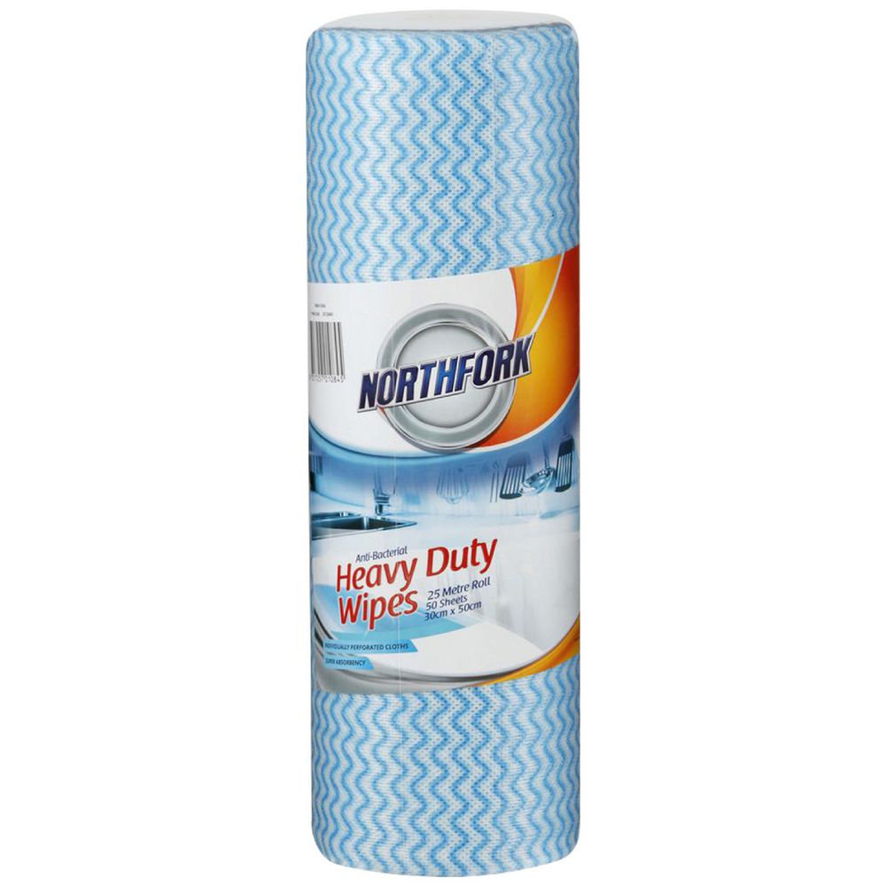 Northfork Antibacterial Cloths Blue 50 Roll