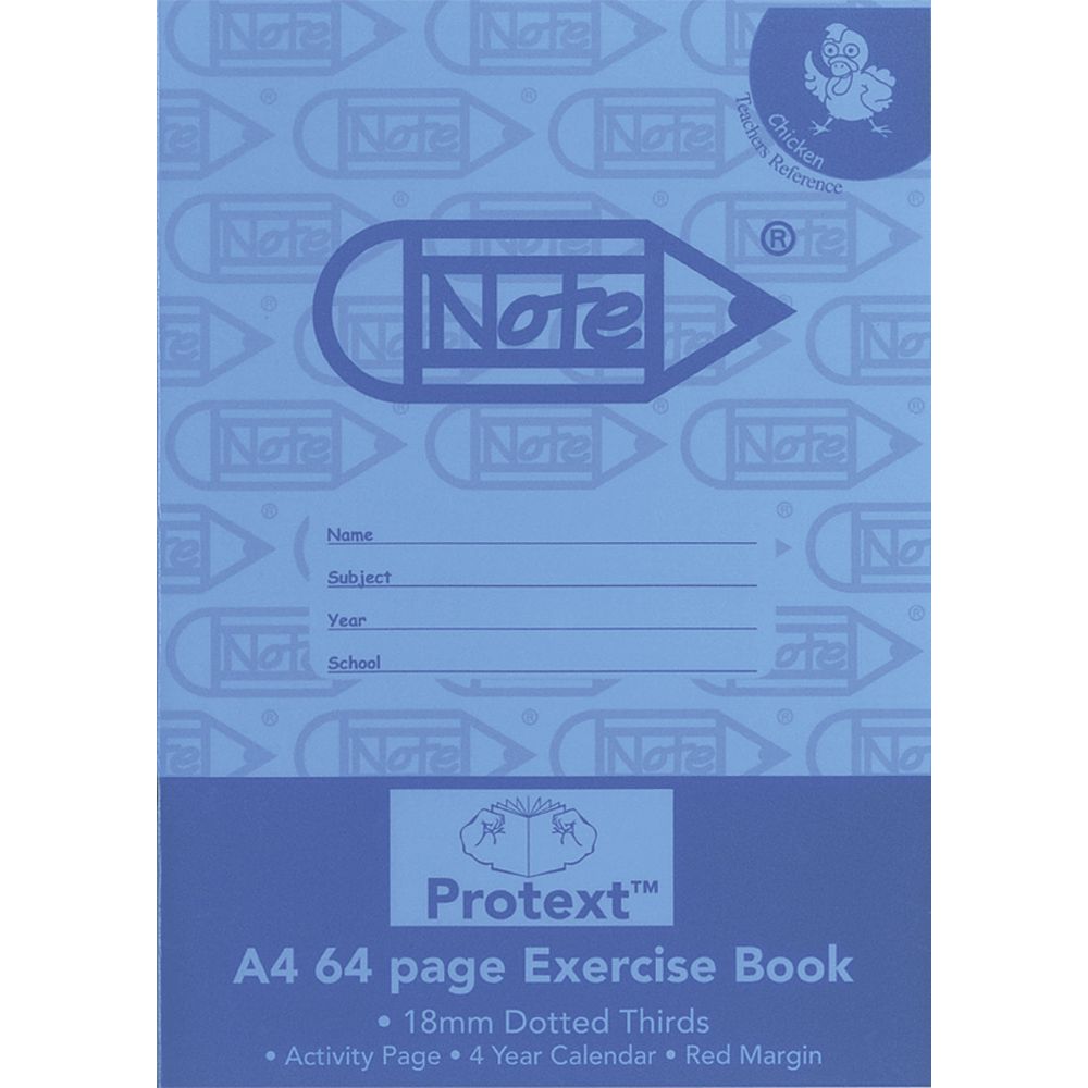 Protext A4 Exercise Book 18mm Dotted Thirds 64 Page Blue