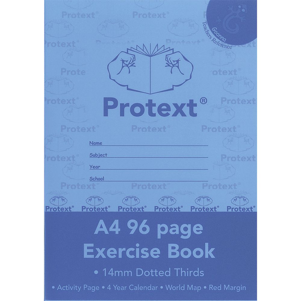 Protext A4 Exercise Book 14mm Dotted Thirds 96 Page Blue
