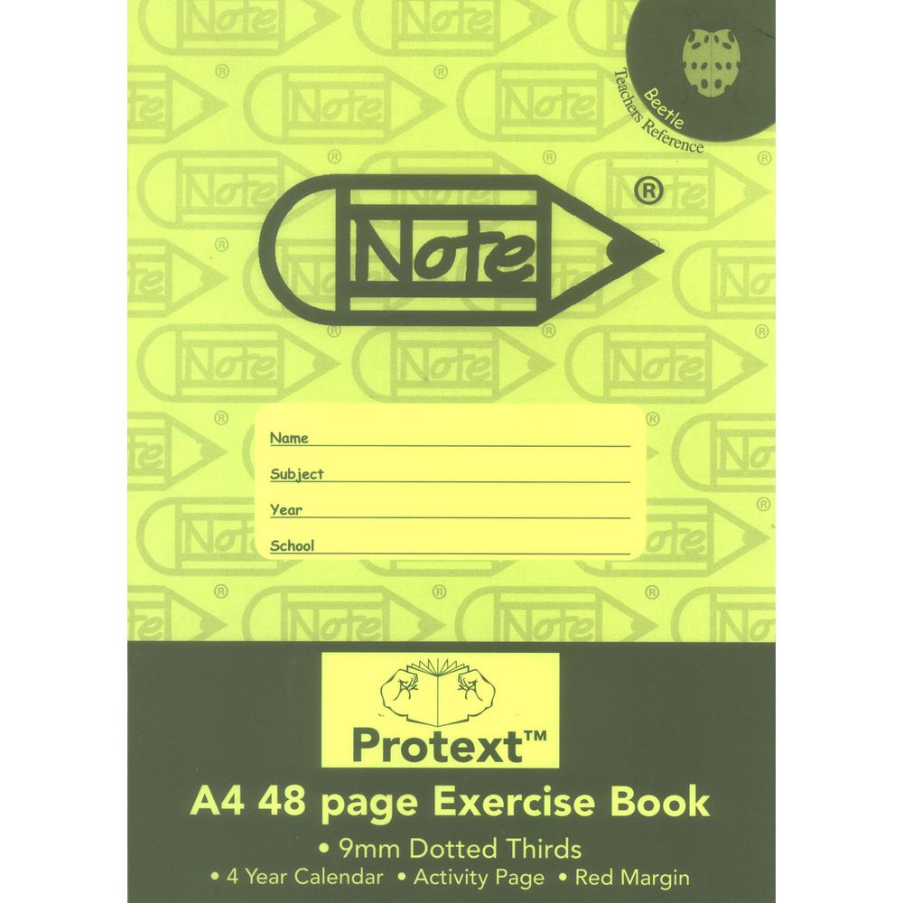 Protext A4 Exercise Book 9mm Dotted Thirds 48 Page Green