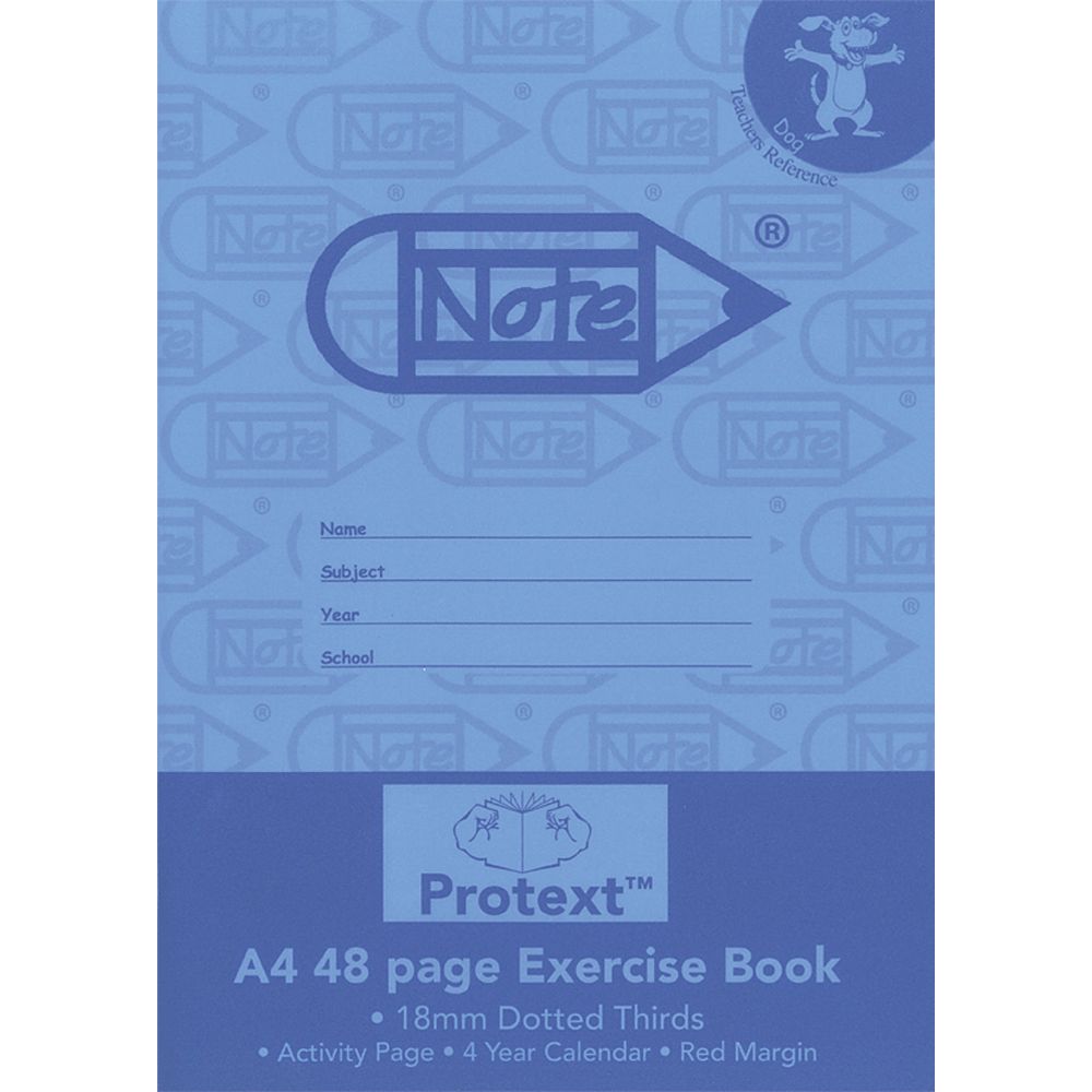 Protext A4 Exercise Book 18mm Dotted Thirds 48 Page Blue