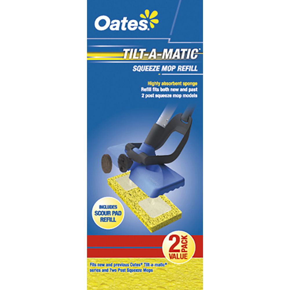 Oates Tiltamatic Sponge Mop Refill 2 Pack