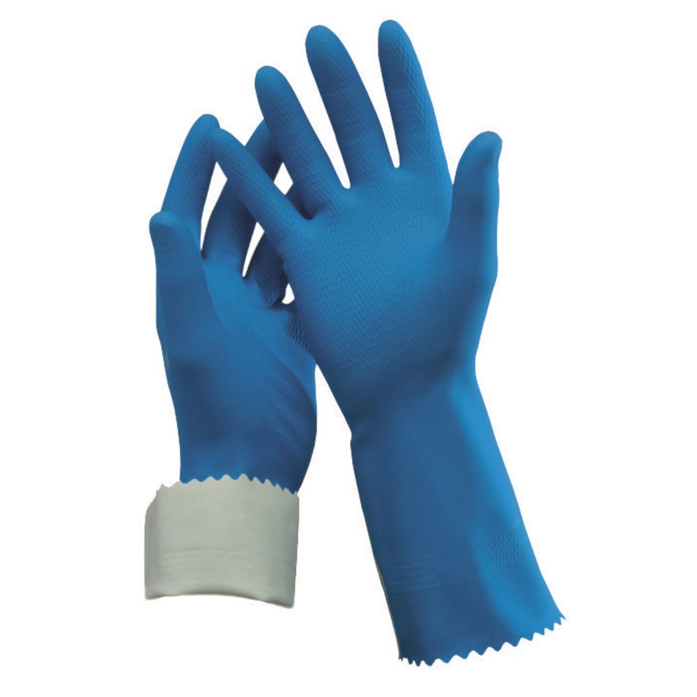 Oates Rubber Gloves Blue Size 7