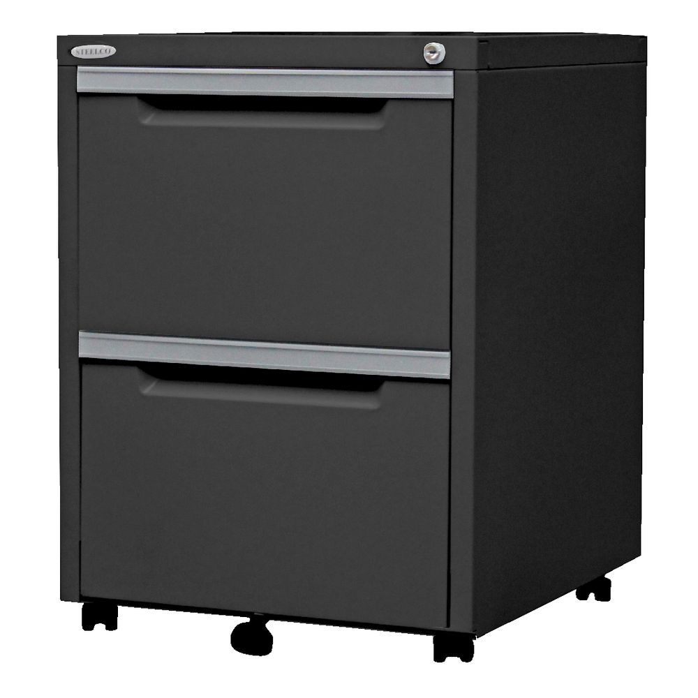 Steelco 2 Drawer Mobile Pedestal Graphite Ripple