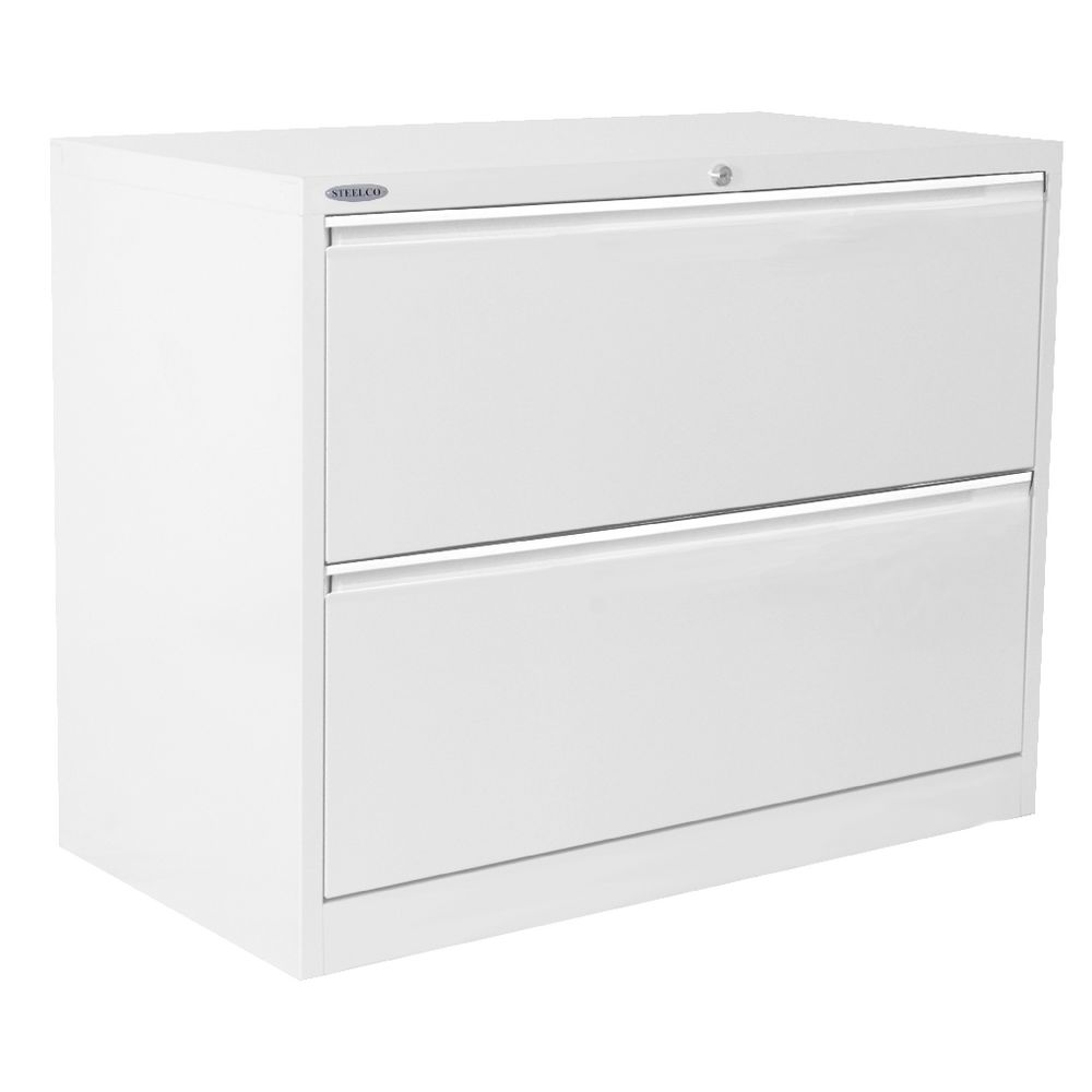Steelco 2 Drawer Lateral Cabinet White Satin