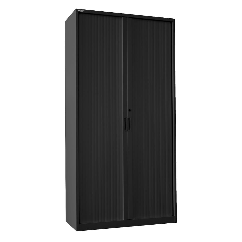 Steelco Tambour Door Cupboard 2000 x 1200mm Graphite Ripple