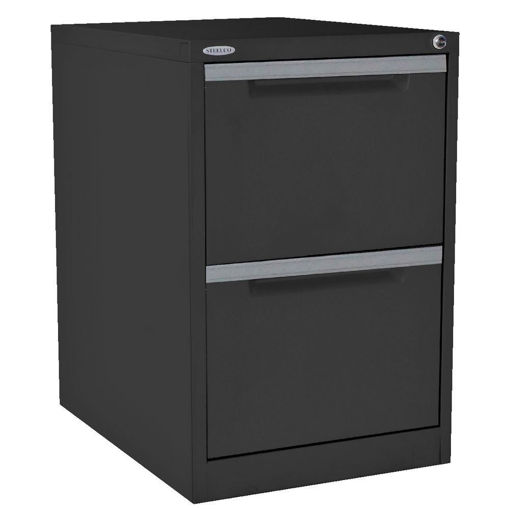 Steelco 2 Drawer Filing Cabinet Graphite Ripple
