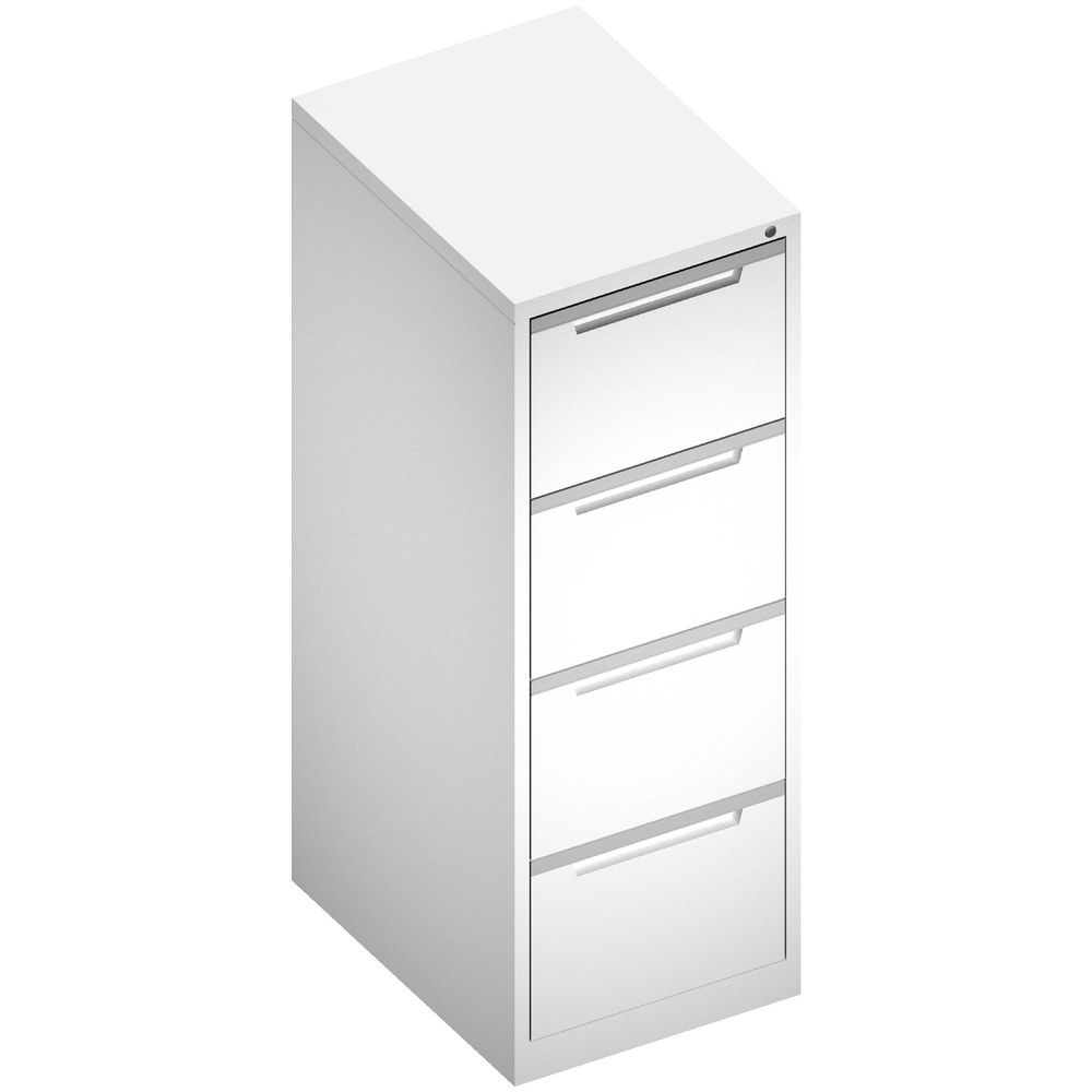 Steelco 4 Drawer Filing Cabinet White Satin