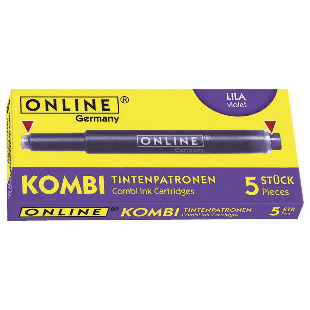 Online Kombi Dual Ended Ink Refill Violet 5 Pack