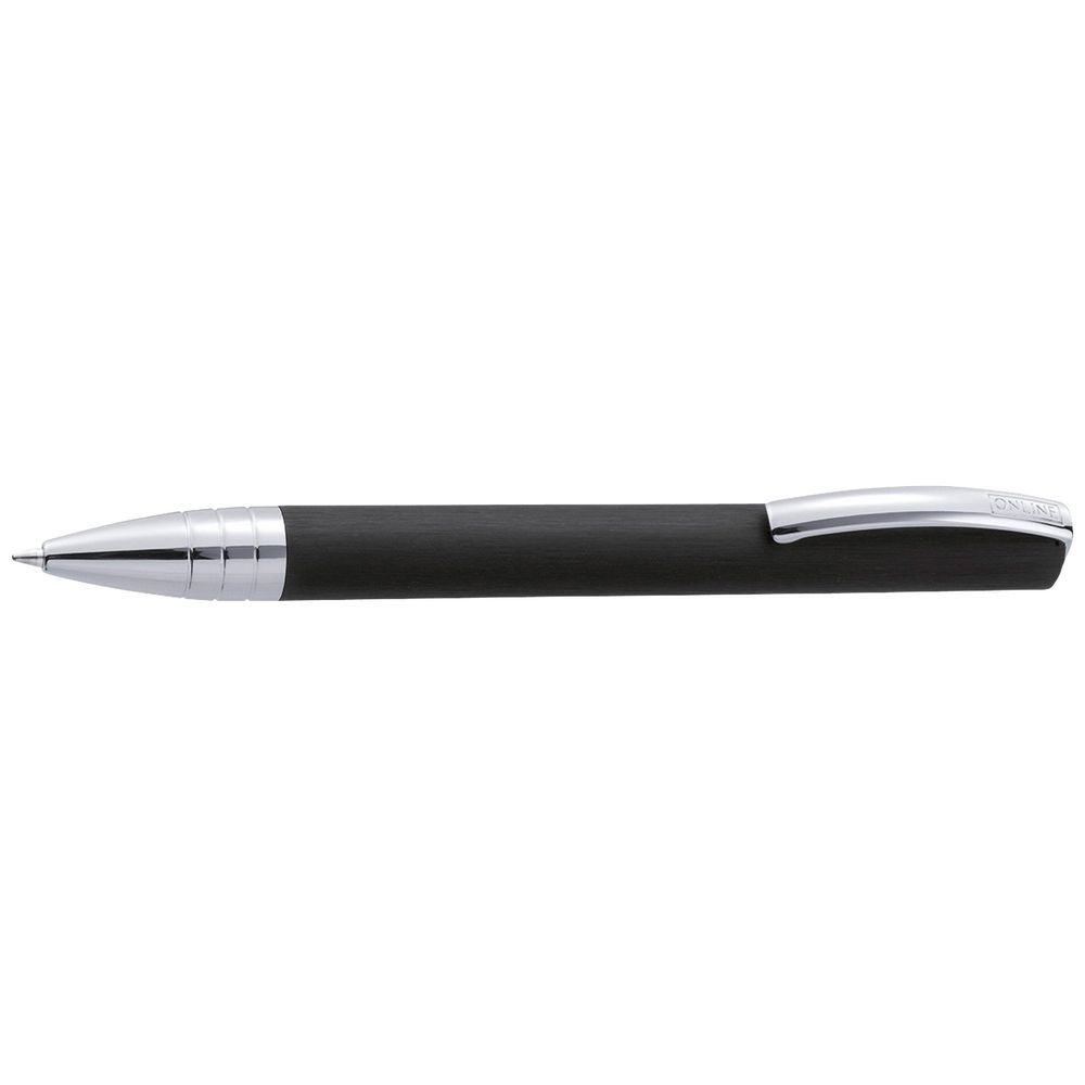 Online Vision Brushed Aluminium Ballpoint Pen Black