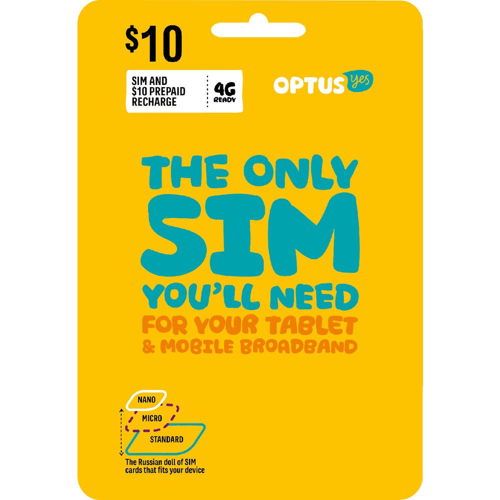 Optus $10 Mobile Broadband Triple SIM Starter Kit