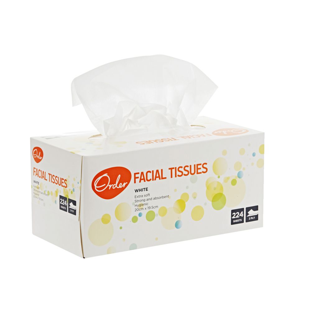Order 2 Ply Facial Tissues 224 Sheets