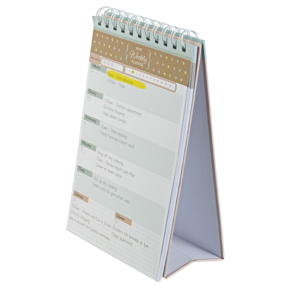 A5 Weekly Desktop Planner 50 Sheets Natural