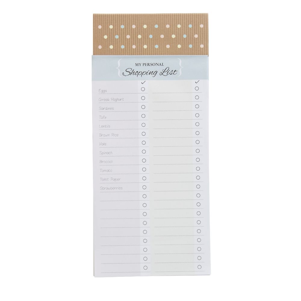Slim Shopping List 52 Sheets Natural