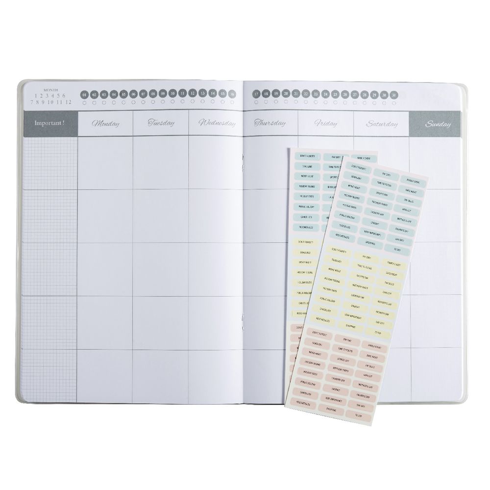 B5 Undated Personal Monthly Planner 50 Page Natural