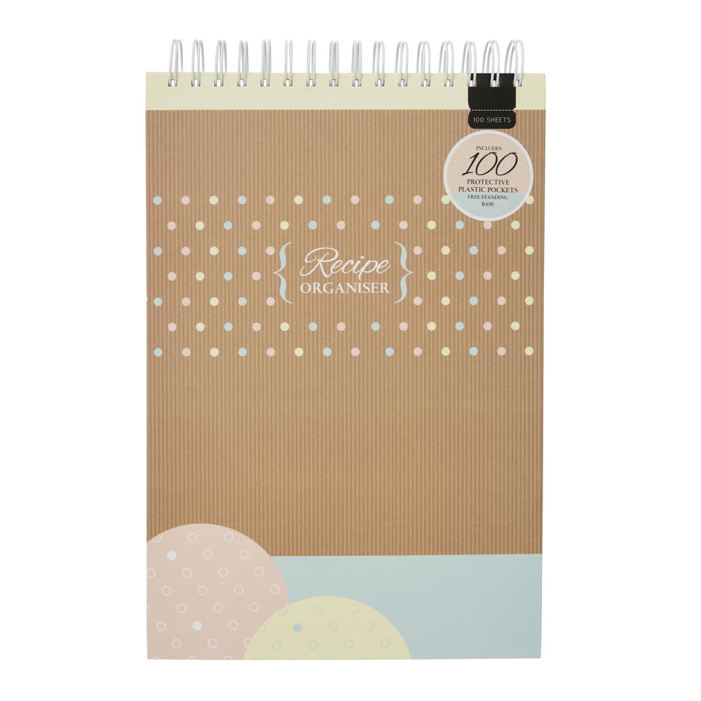 Stand Up Recipe Organiser A4 with Subject Dividers 100 Sleeve
