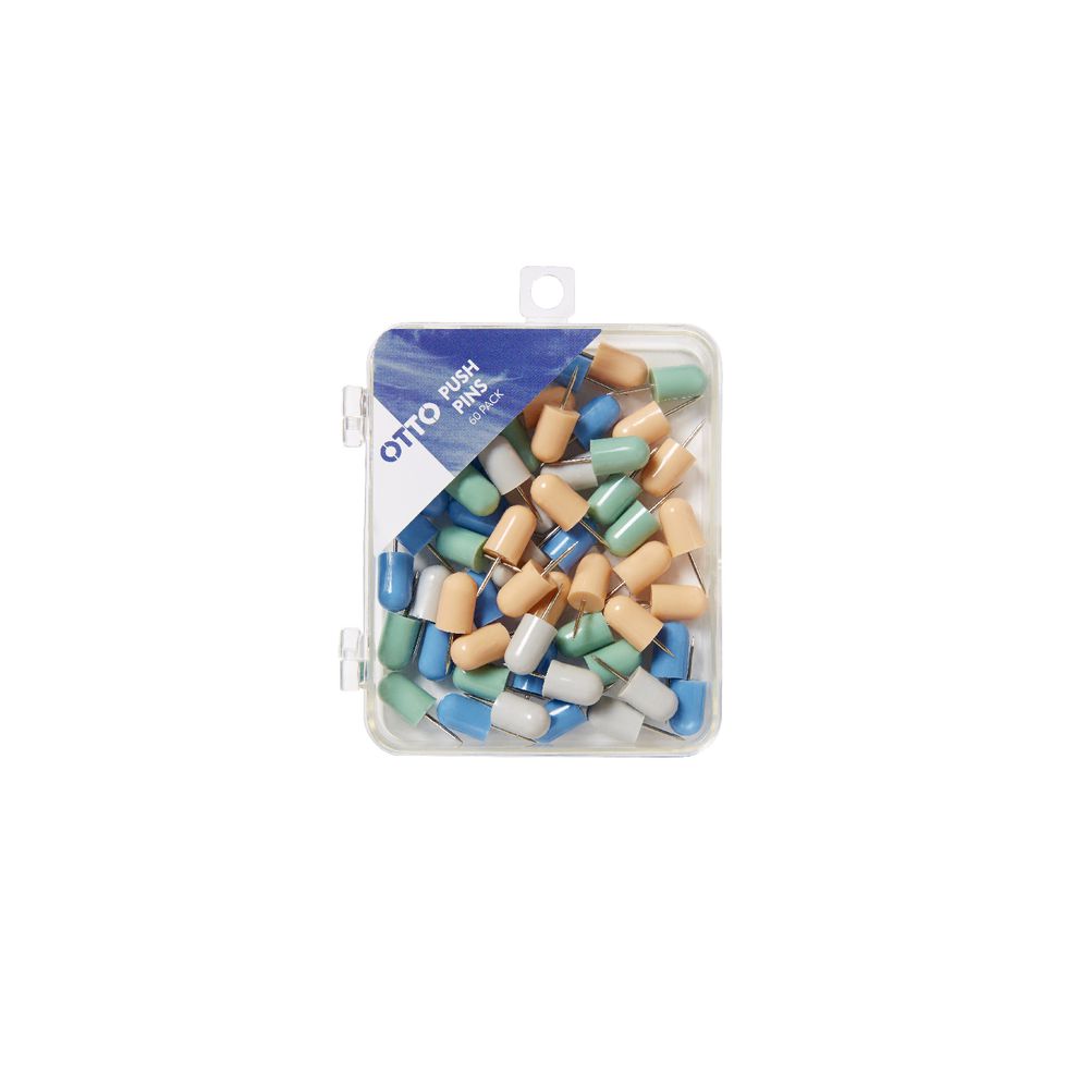 Otto Bullet Shape Push Pins 60 Pack
