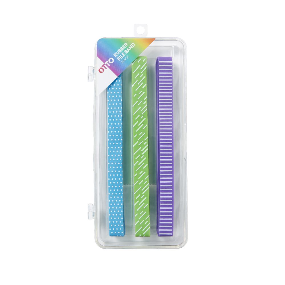 Otto Rubber File Band Bright Colours 3 Pack