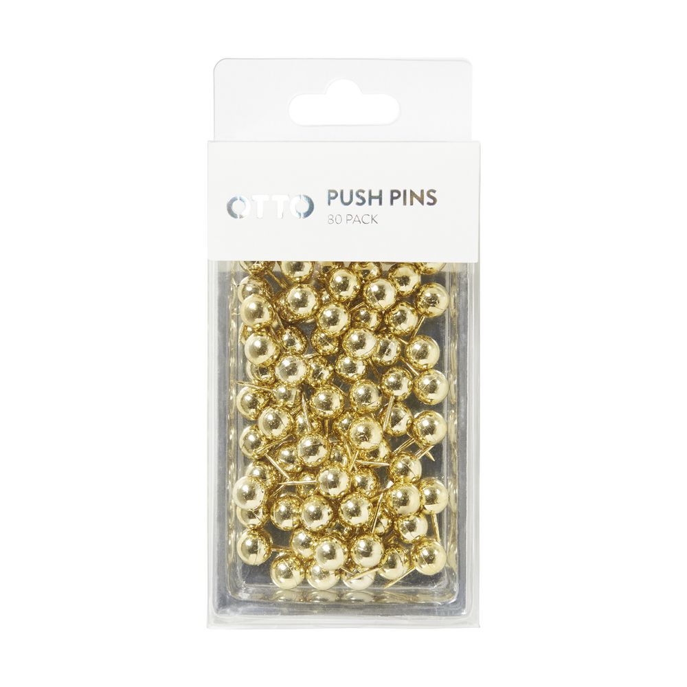 Otto Round Push Pins Gold 80 Pack