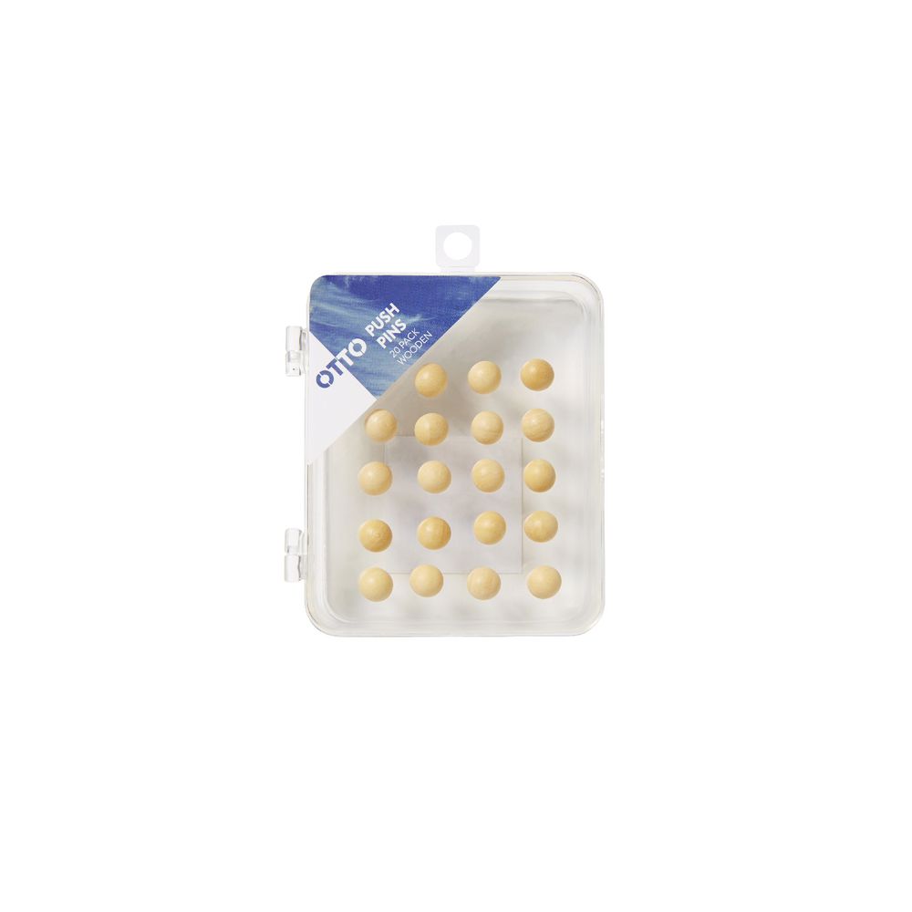 Otto Round Wooden Push Pins 20 Pack