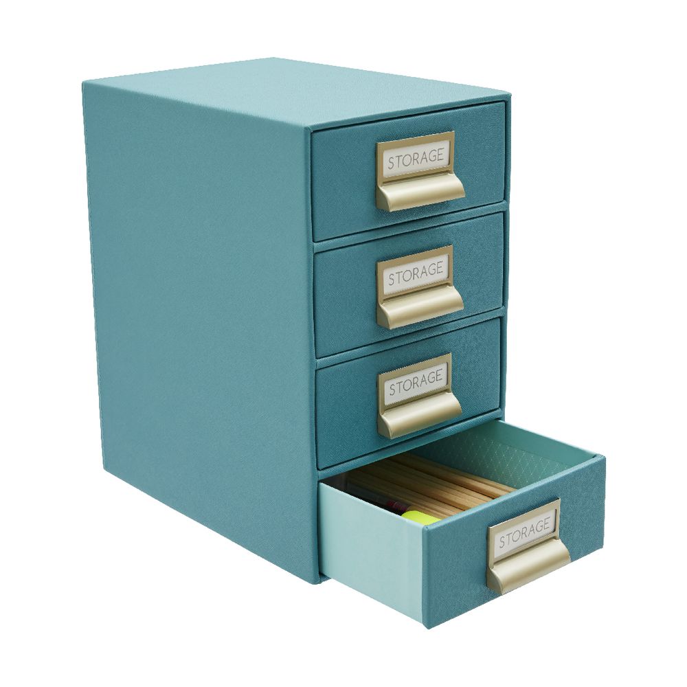 Otto Criss Cross 4 High Storage Drawers Aqua